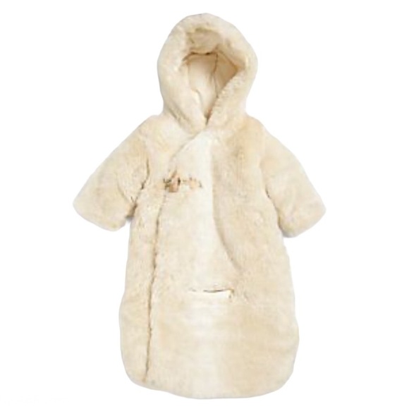 NWT Ralph Lauren Newborn Infant’s Fur Bunting - Picture 2 of 10